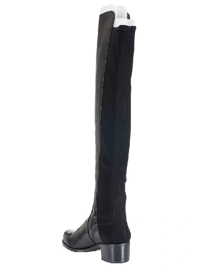Stuart Weitzman Keelan City Microstretch And Leather Knee Boots In Black