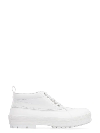 Shop Jacquemus Les Meuniers Leather Lace-up Shoes In White