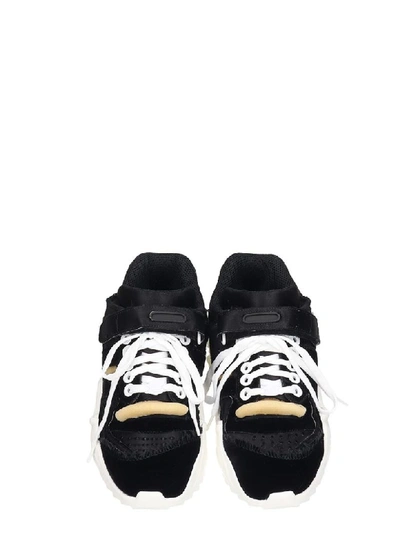 Shop Maison Margiela Retro Fit Sneakers In Black Velvet