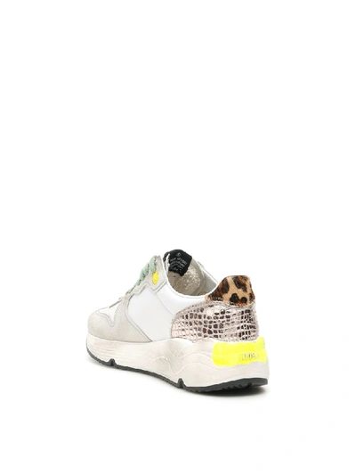 Shop Golden Goose Running Sole Sneakers In Ice Suede Gold Cocco Glitt Star (white)