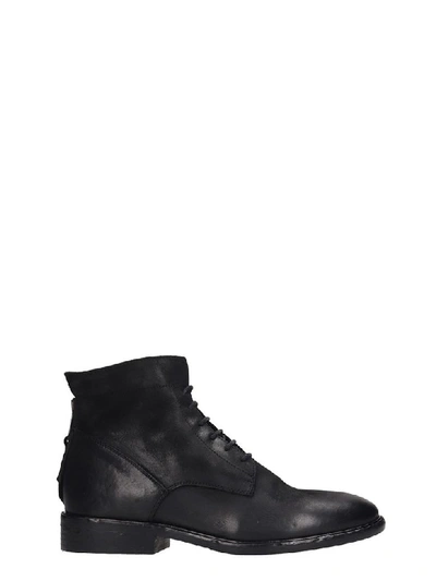 Shop Strategia Combat Boots In Black Leather