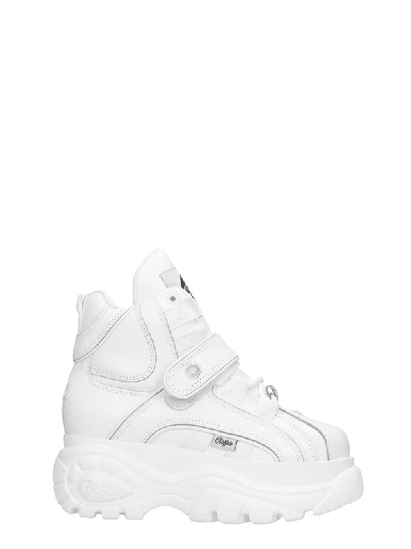 buffalo white 60 leather platform sneakers