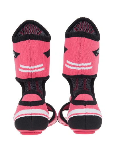 Shop Prada High Knit Sandals In Pink