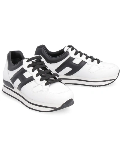 Shop Hogan H222 Leather Sneakers In White