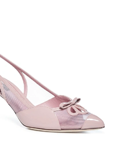 Shop Dolce & Gabbana Slingback Gloss Net High-heeled Shoe In Nudo Malva