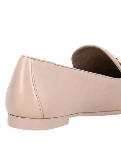 Shop Ferragamo Clover Leather Loafer In Nude