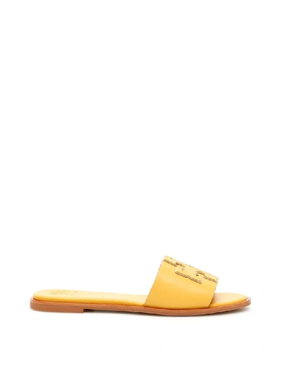 Shop Tory Burch Ines Slides In Daylily (yellow)