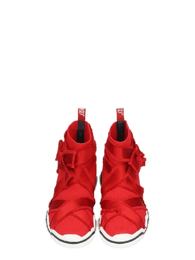 Shop Red Valentino Sneakers In Red Canvas