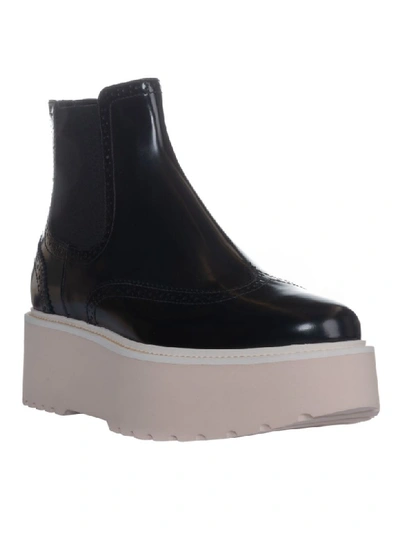 Shop Hogan Chunky Heel Boots In Black/white