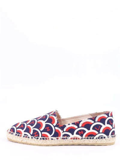 Shop Valentino Espadrilles Scale Motif In Blue/red