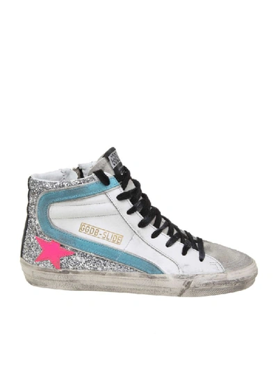 Shop Golden Goose Slide Sneakers In White Color Leather In White/silver