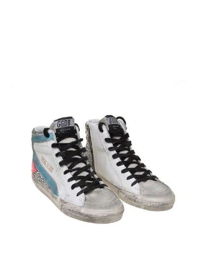 Shop Golden Goose Slide Sneakers In White Color Leather In White/silver