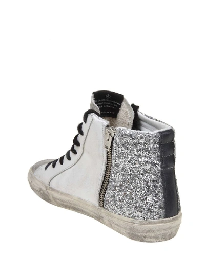 Shop Golden Goose Slide Sneakers In White Color Leather In White/silver