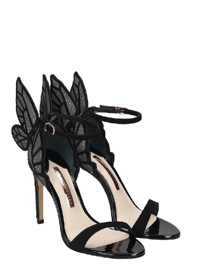 Shop Sophia Webster Chiara Sandals In Black Suede And Leather