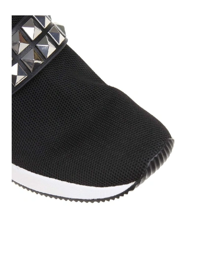 Shop Michael Kors Sneakers Skyler In Tessuto Stretch Colore Nero In Black