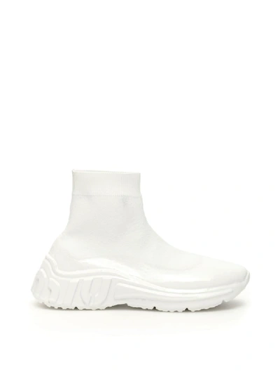 Shop Miu Miu Miu Run Sneakers In Bianco (white)