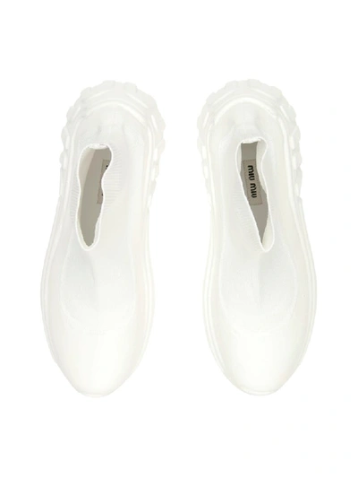 Shop Miu Miu Miu Run Sneakers In Bianco (white)