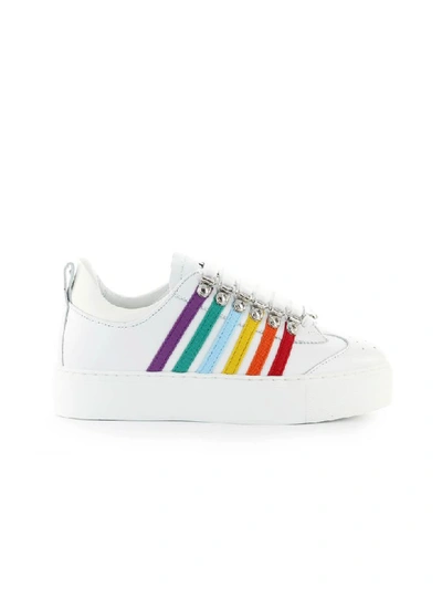 Shop Dsquared2 251 White Multicolor Sneaker In Bianco (white)