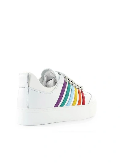 Shop Dsquared2 251 White Multicolor Sneaker In Bianco (white)