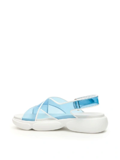 Shop Prada Plexi Cloudbust Sandals In Cielo (light Blue)