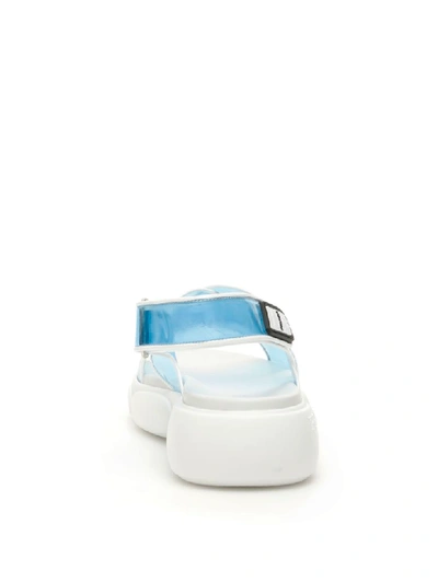 Shop Prada Plexi Cloudbust Sandals In Cielo (light Blue)