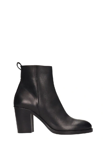 Shop Strategia High Heels Ankle Boots In Black Leather