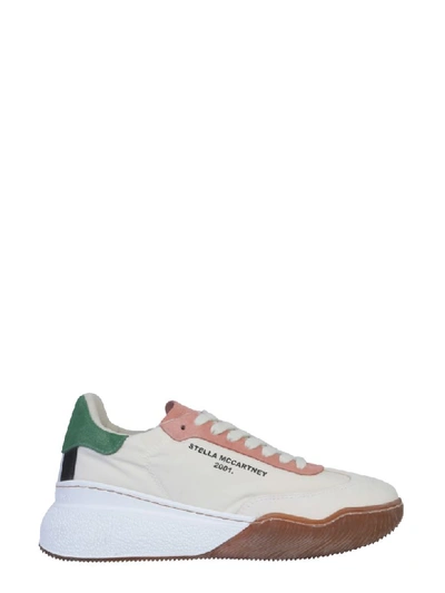 Shop Stella Mccartney Loop Sneakers With Laces In Bianco