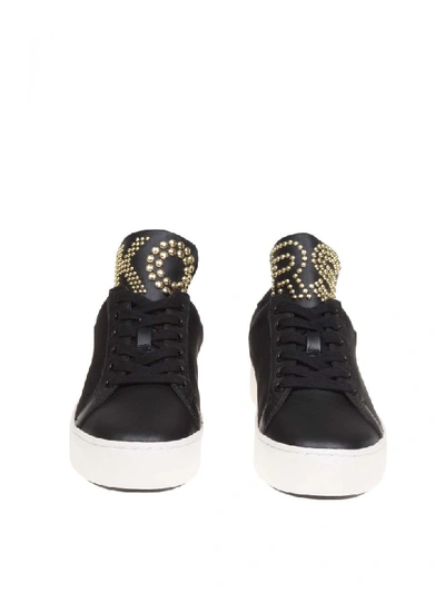 Shop Michael Kors Sneakers Mindy In Canvas Black Color