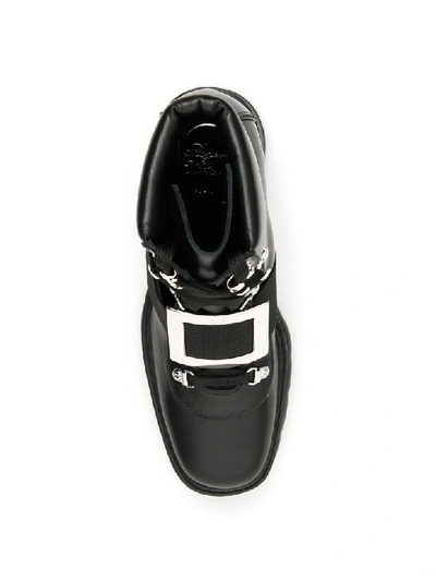 Shop Roger Vivier Viv Utility Boots In Nero (black)