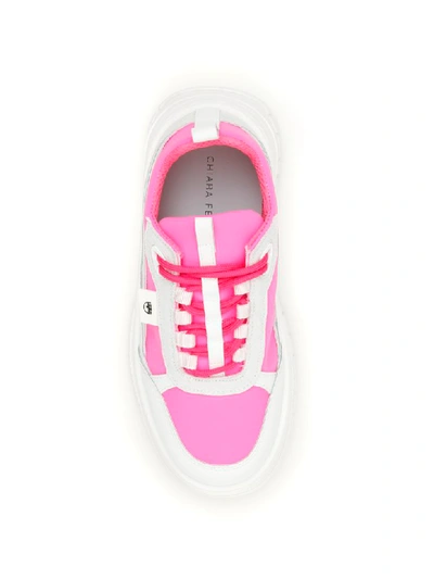 Shop Chiara Ferragni Platform Sneakers In Pink Fluo (white)