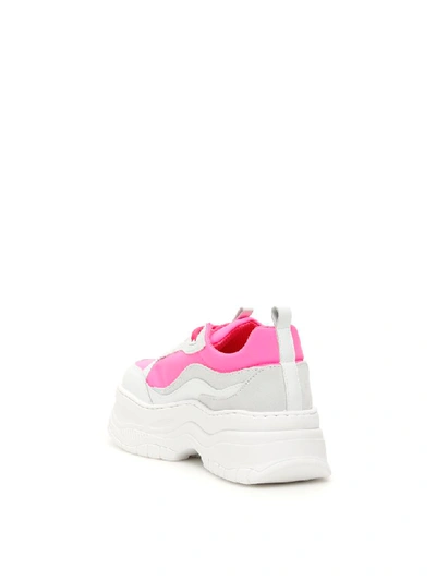 Shop Chiara Ferragni Platform Sneakers In Pink Fluo (white)