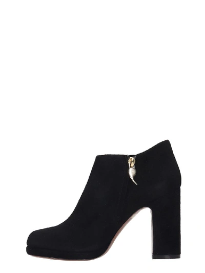 Shop L'autre Chose High Heels Ankle Boots In Black Suede