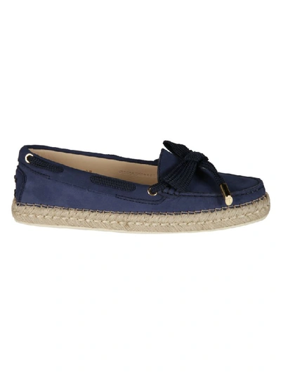 Shop Tod's Stitched Lace-up Loafers In Blue