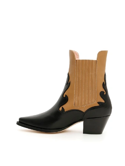 Shop Alberta Ferretti Bicolor Boots In Fantasia Nero (black)