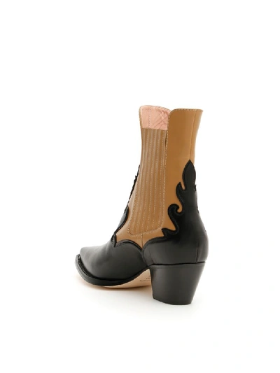 Shop Alberta Ferretti Bicolor Boots In Fantasia Nero (black)