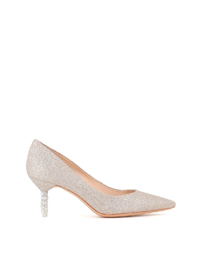 Coco Embellished-heel Glitter Pumps In Silver