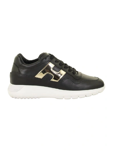 Shop Hogan H371 Balck And Silver Sneakers In Black/silver