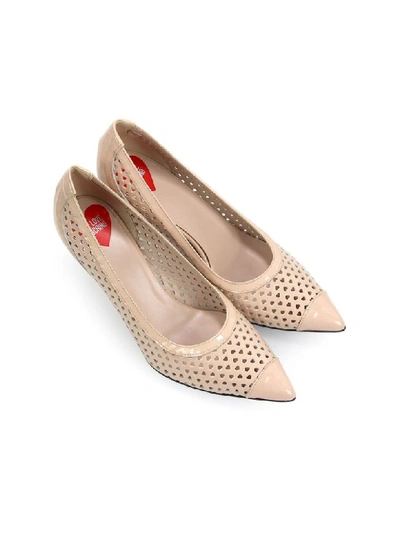 Shop Love Moschino Hearts Light Pink Pumps In Cipria