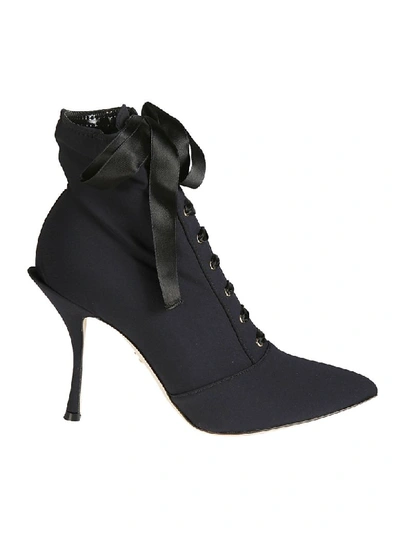 Shop Dolce & Gabbana Laced-up Ankle Boots In Black