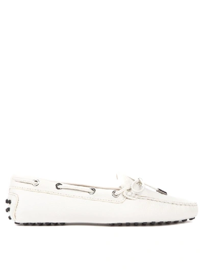 Shop Tod's White City Gommino Driving Shoes In Suede