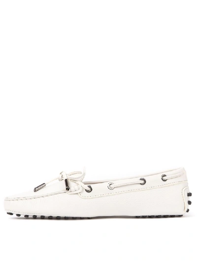 Shop Tod's White City Gommino Driving Shoes In Suede