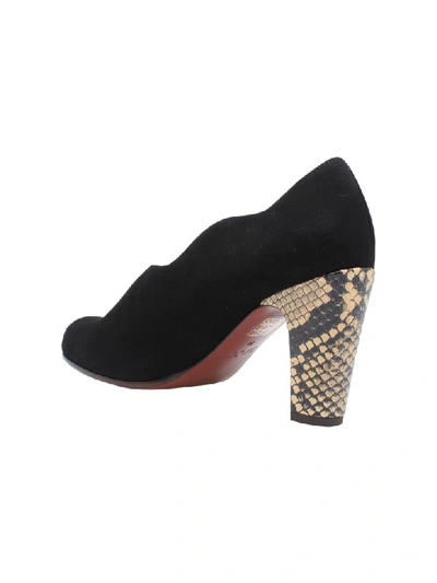 Shop Chie Mihara Leather Pumps In Ante Negro Sira Beige