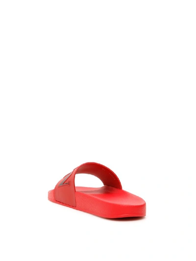 Shop Valentino Vltn Slides In Rosso V Nero (red)