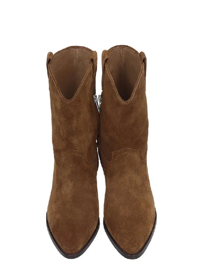 Shop Ash Foxy Texan Ankle Boots In Leather Color Suede