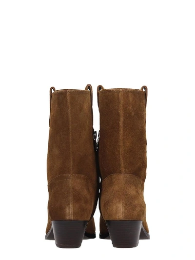 Shop Ash Foxy Texan Ankle Boots In Leather Color Suede