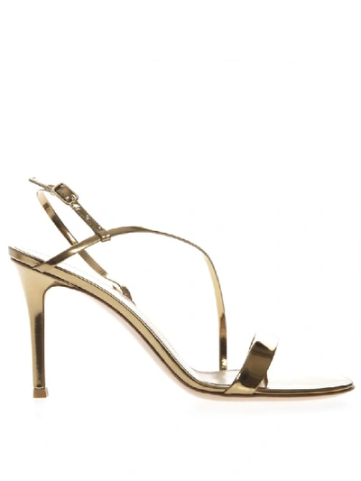 Shop Gianvito Rossi Manhattan Gold Metallic Leather Sandals