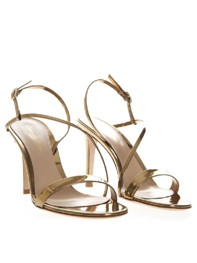 Shop Gianvito Rossi Manhattan Gold Metallic Leather Sandals