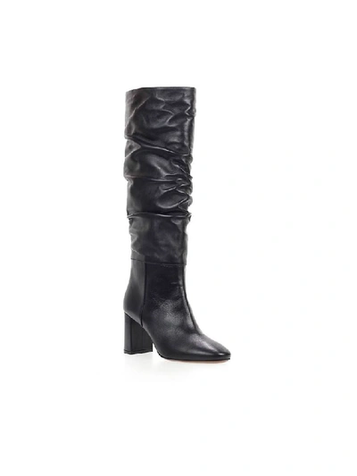 Shop L'autre Chose Lautre Chose Black Leather Heeled Boot In Nero