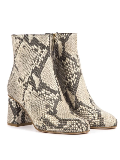 Shop Red Valentino Snakeskin-effect Rock Color Leather Ankle Boots