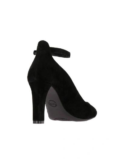 Shop Michael Michael Kors High Heel Shoes Mila  Pumps In Suede With Ankle Strap In Black